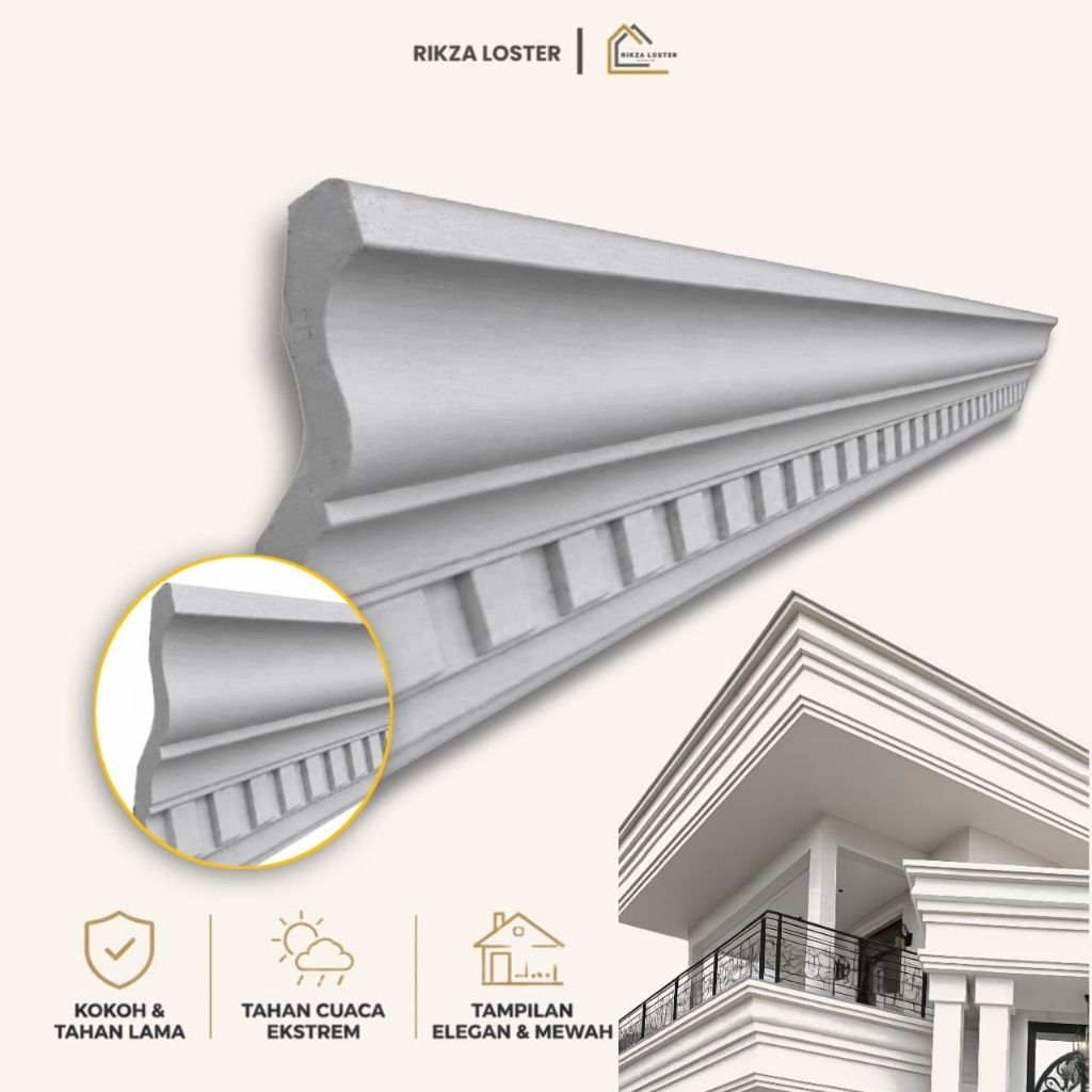 List Beton Profil Minimalis | List Dinding Ornamen Beton 3D | Listplang