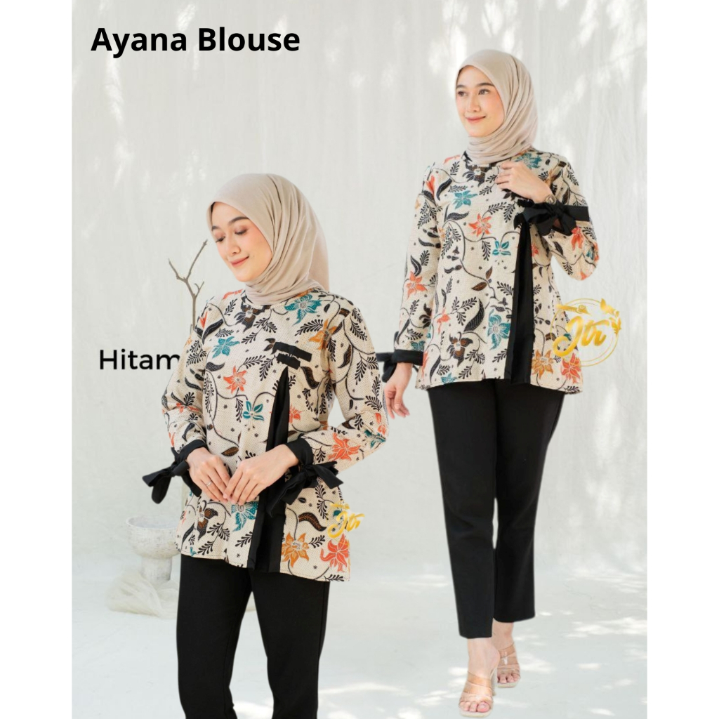 KINAN Baju Batik Wanita Modern Atasan Blouse Batik Kerja Kantor (COD) AYANA YASMINE LORA ALLURA
