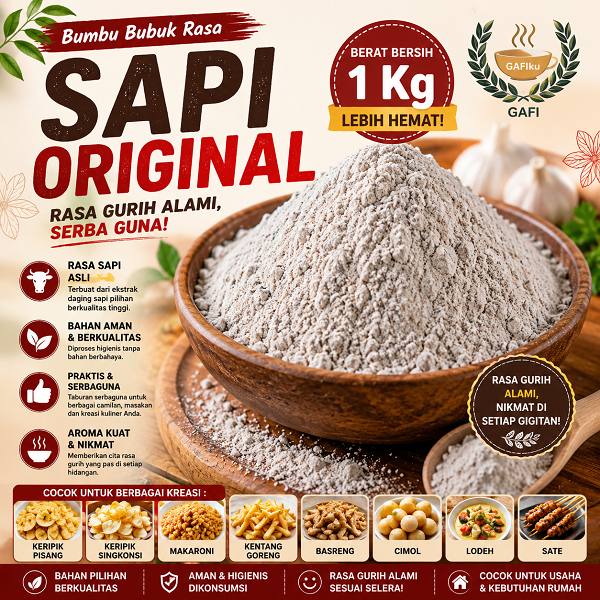 Bumbu Bubuk Rasa Makanan Sapi Original 1Kg Kebutuhan Memasak Bumbu Tabur Aneka Rasa Kiloan Perlengka