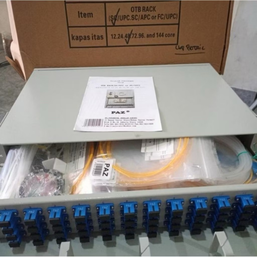 otb 48 core paz sc upc lengkap pigtail dan adaptor paz