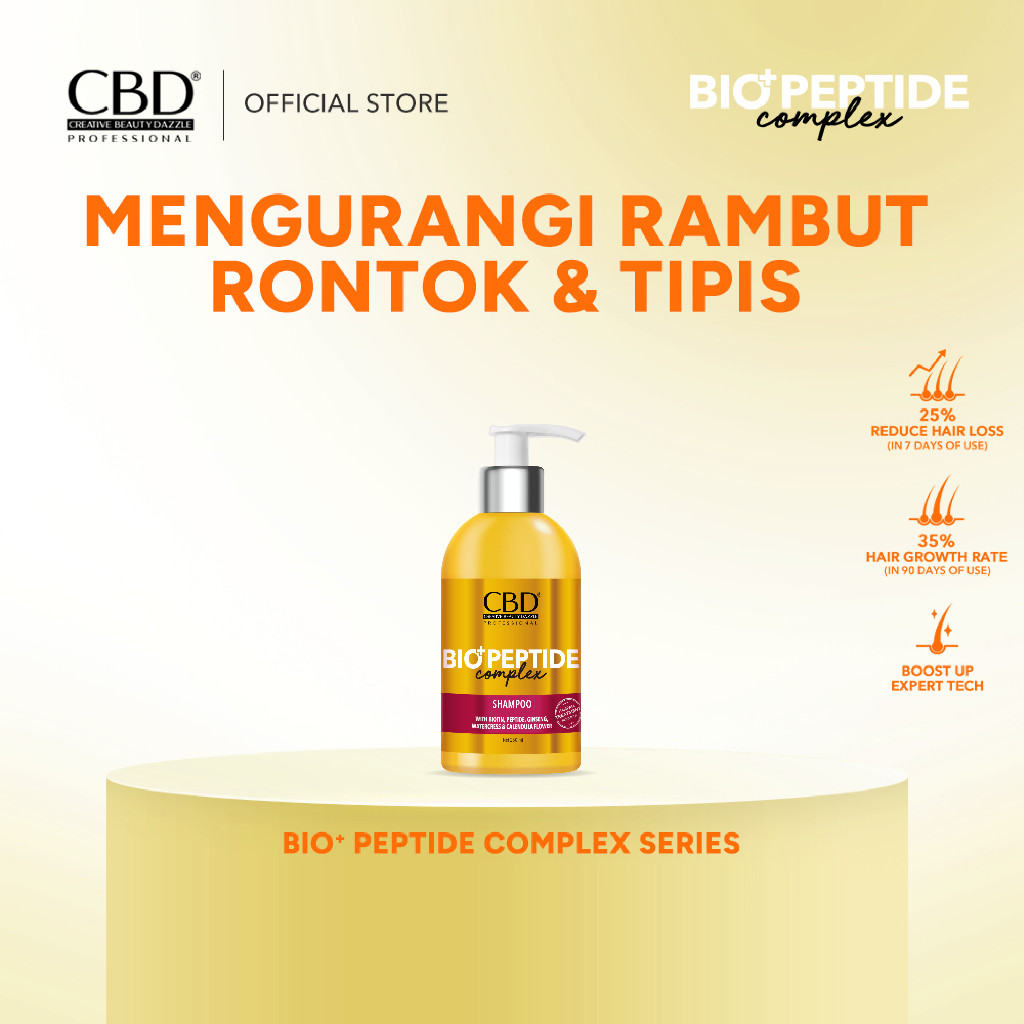 CBD BIO+PEPTIDE COMPLEX SHAMPOO 250ml Perawatan untuk rambut anti rontok dan tipis | Mengurangi rontok dan hair loss | Cegah rontok | Penumbuh rambut | Hair growth