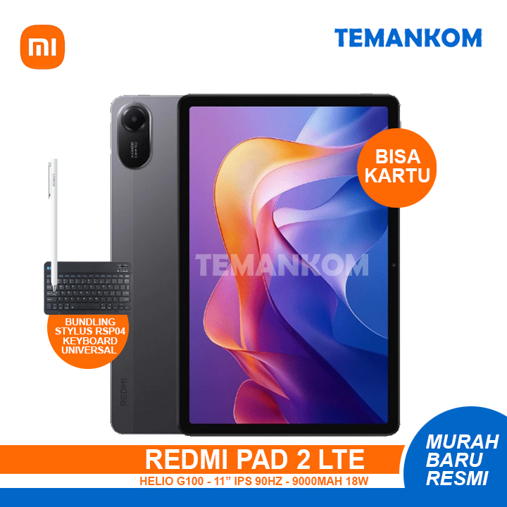 Tab Redmi Pad 2 4G 8GB Total ram 4/256 4+4 4GB 256GB Tablet redmipad BISA KARTU GARANSI RESMI