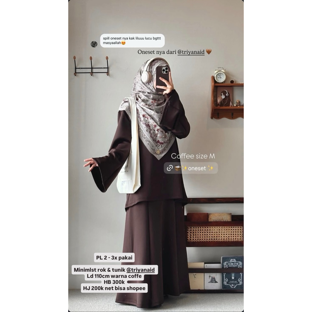 Preloved MINIMLST 2.0 set rok tunik by triyana.id (aljenna tsurayya barkha emica hijab yoora sarah e