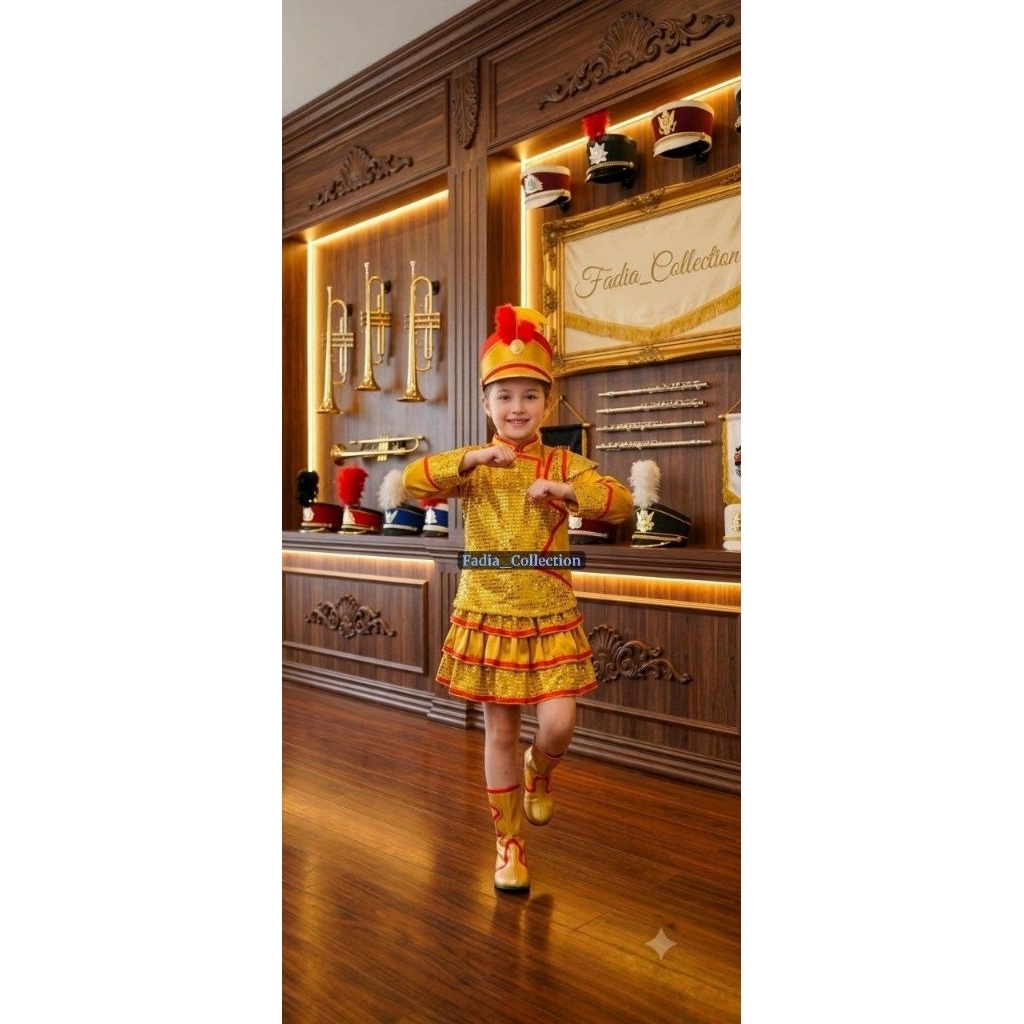 Baju Mayoret Kuning Gold/Baju Mayoret Anak Simpel