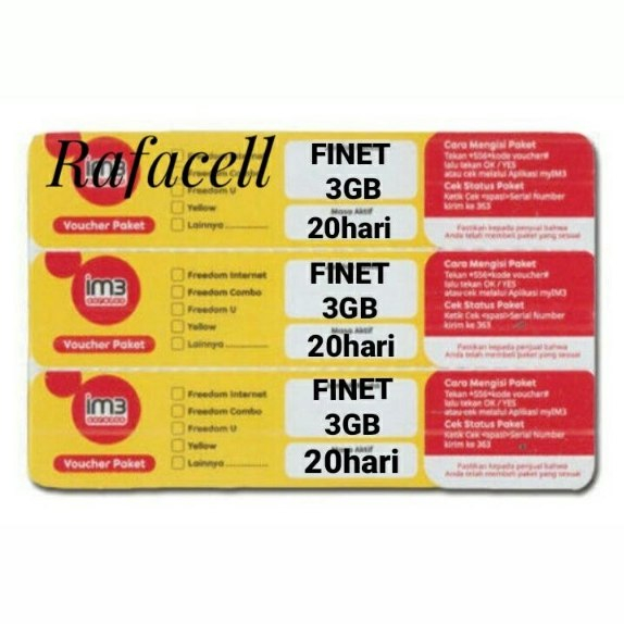 INDOSAT DATA FREEDOM INTERNET 3GB 20HARI
