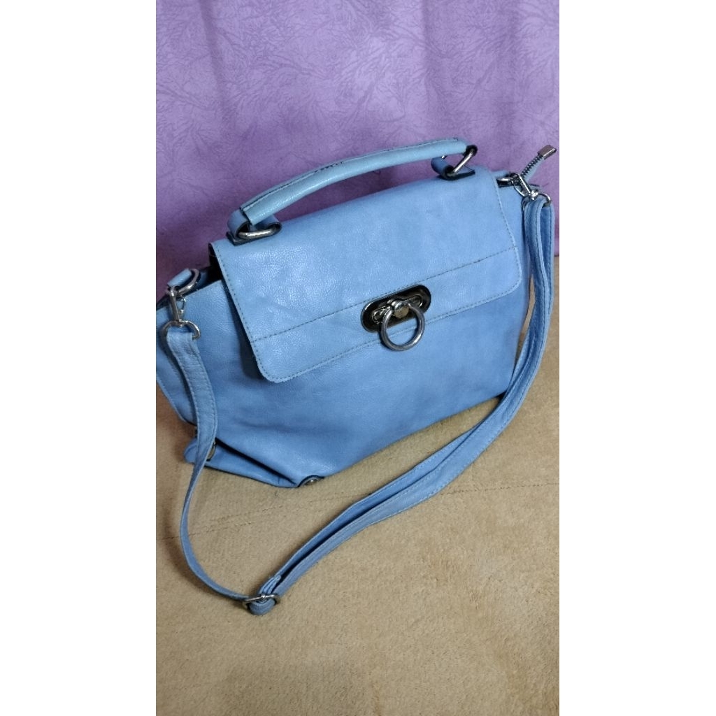 (preloved) sling bag blue