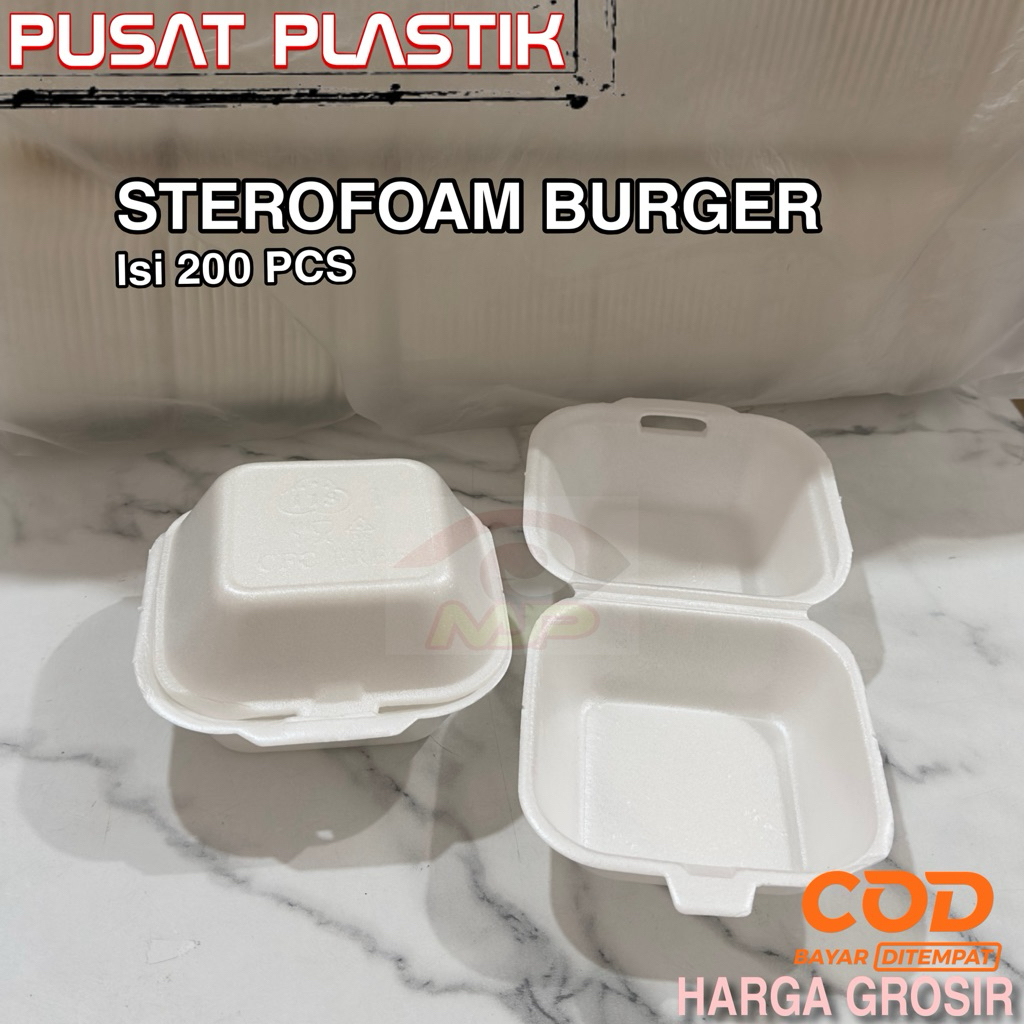 [isi 200pcs INSTANT ONLY] STEROFOAM BURGER FOOD GRADE | BUSA BURGER | KCS BURGER | STYROFOAM BURGER 