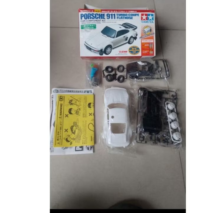 Tamiya RC Porsche 911 Turbo Coupe Flatnose Car Component Kit - Model Kit tamiya R/C tanpa remote con