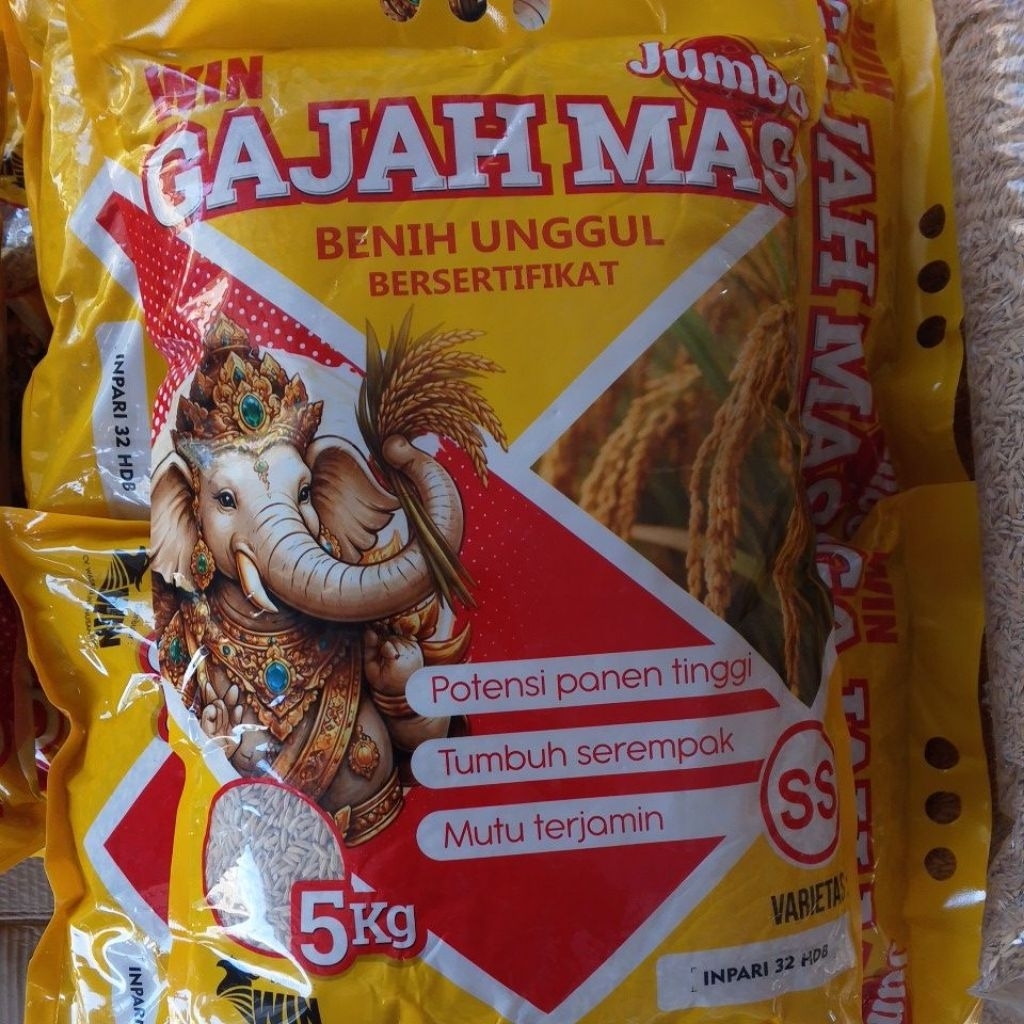 Benih padi premium INPARI 32 jumbo Gajah mas