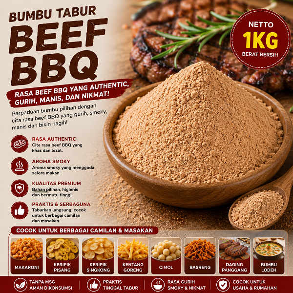 Bumbu Barbeque Bubuk Tabur Kiloan Aneka Bubuk Tabur Rasa Beef BBQ 1Kg Kebutuhan Memasak Bumbu Lodeh 