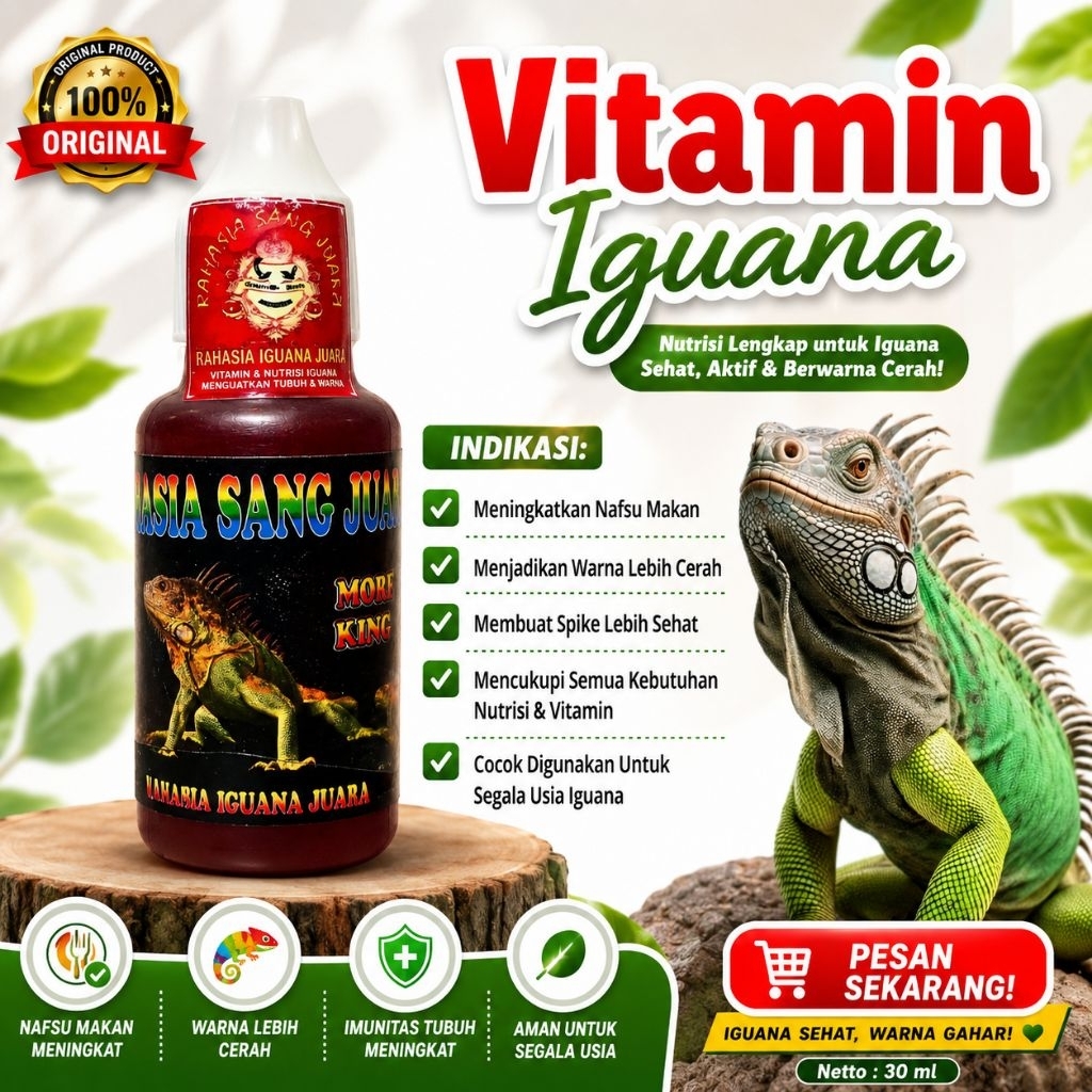 RSJ Vitamin Iguana 30 ml Original Penambah Nafsu Makan Hewan Reptil IGUANA