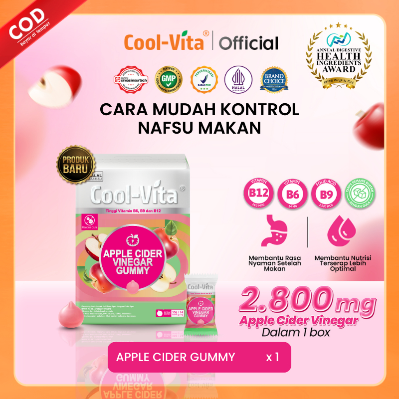 [BARU] Coolvita 1 Box Apple Cider Vinegar | Bantu Kontrol Nafsu Makan & Metabolisme - Gummy Cuka Ape