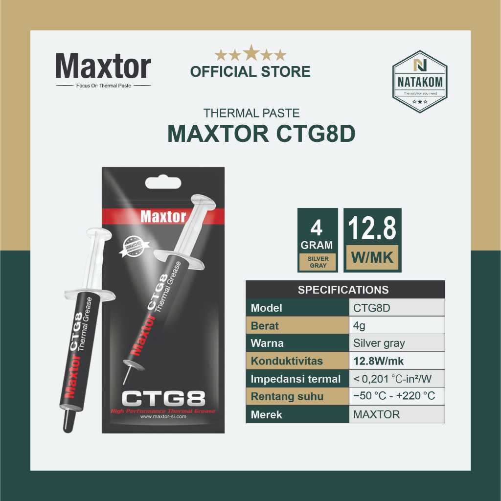 THERMAL PASTA MAXTOR CTG8D 4G 12.8W/MK