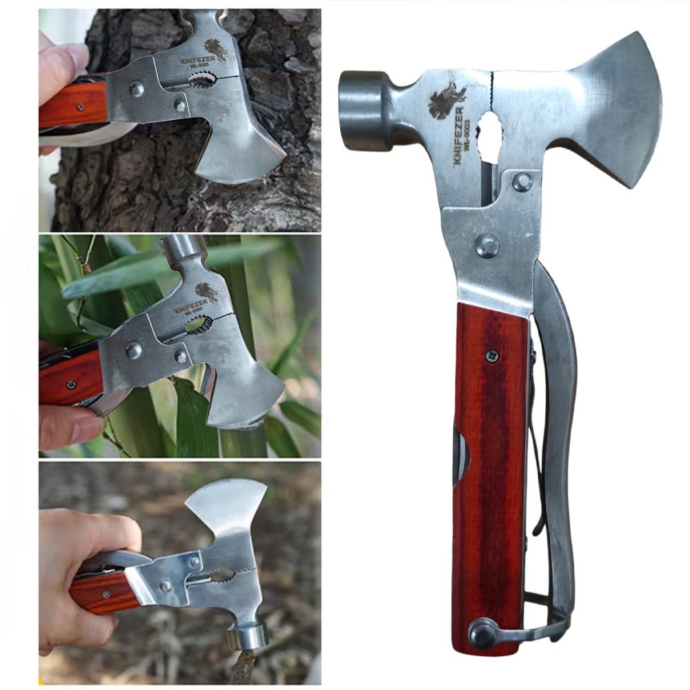 Kapak Lipat Multifungsi Survival Axe Hammer EDC Outdoor Camping Tactical Kapak Mini Palu Lipat Alat 