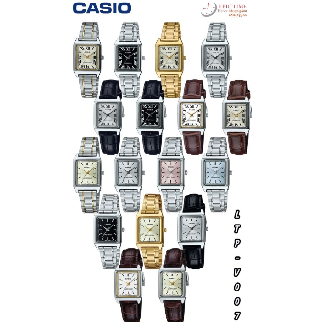Jam Tangan Wanita Casio LTP-V007 LTP-V007D LTP-V007L LTP-V007SG Tali Besi / Tali Kulit