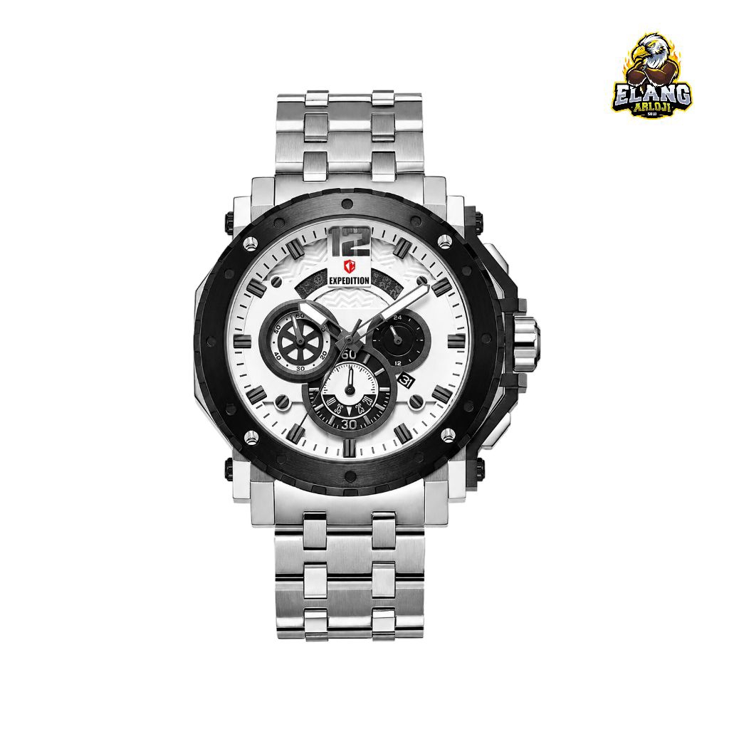 JAM TANGAN WANITA EXPEDITION E6402B SILVER BLACK ORIGINAL