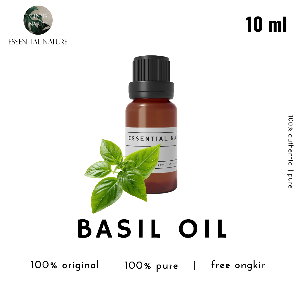 Basil Oil 10ml Minyak Selasih Esensial Essential Oil Atsiri Bahan Lotion Shampo Body Wash