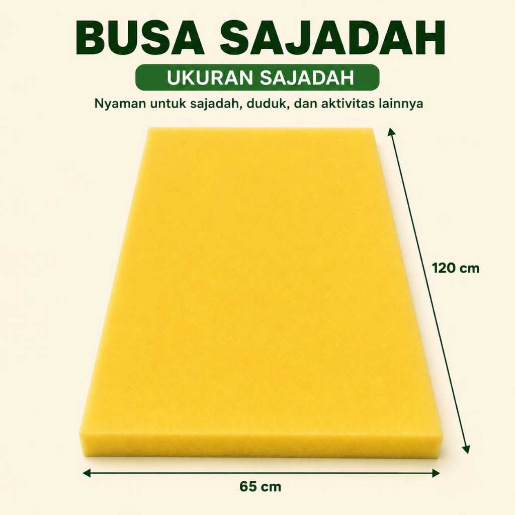 BUSA REFFIL SAJADAH Tebal 3cm & 5cm Ukuran 120x65 cm Busa Yellow Empuk Original