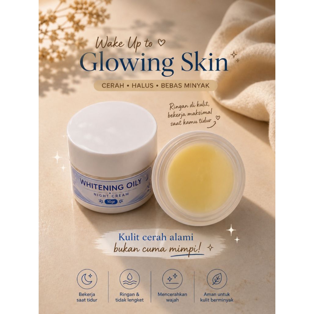 Whitening Oily Night Cream // HTFC // Cream Malam