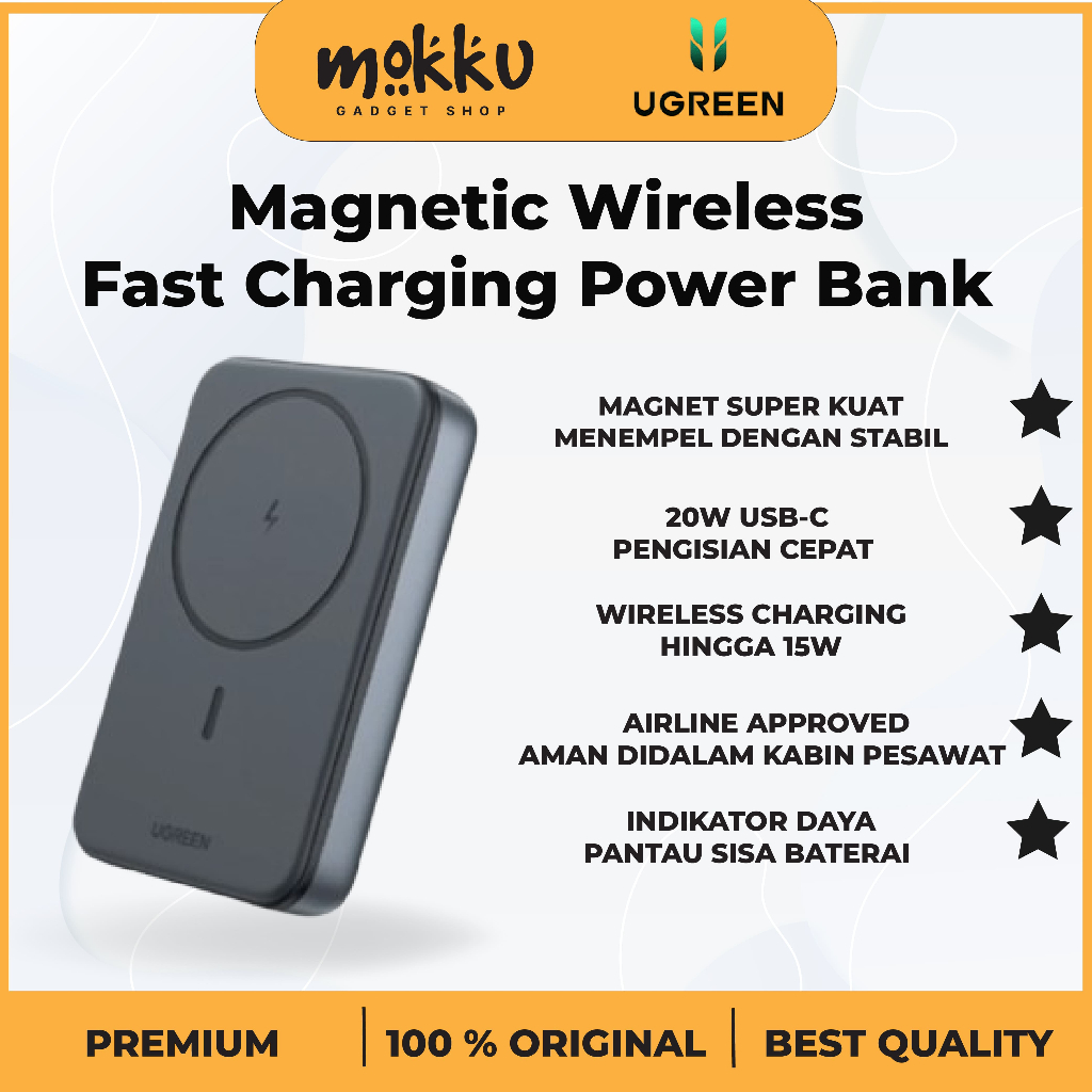 ugreen PB561 Powerbank Nirkabel Magnetik