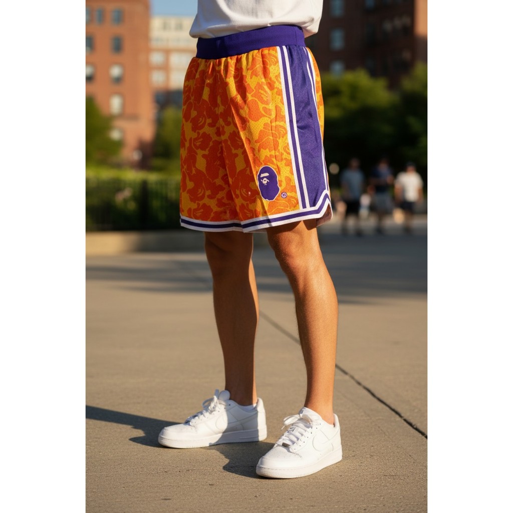CELANA OLAHRAGA BASKET IMPORT BAPE x LAKERS KUNING