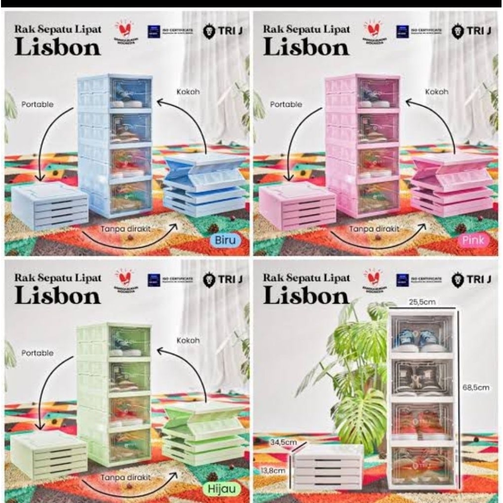Rak sepatu lisbon 4 susun