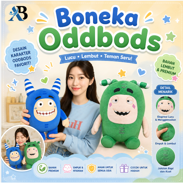 Boneka Oddbods - Boneka Mainan Anak Perempuan - Boneka Oddbods Standing - mainan oddbods