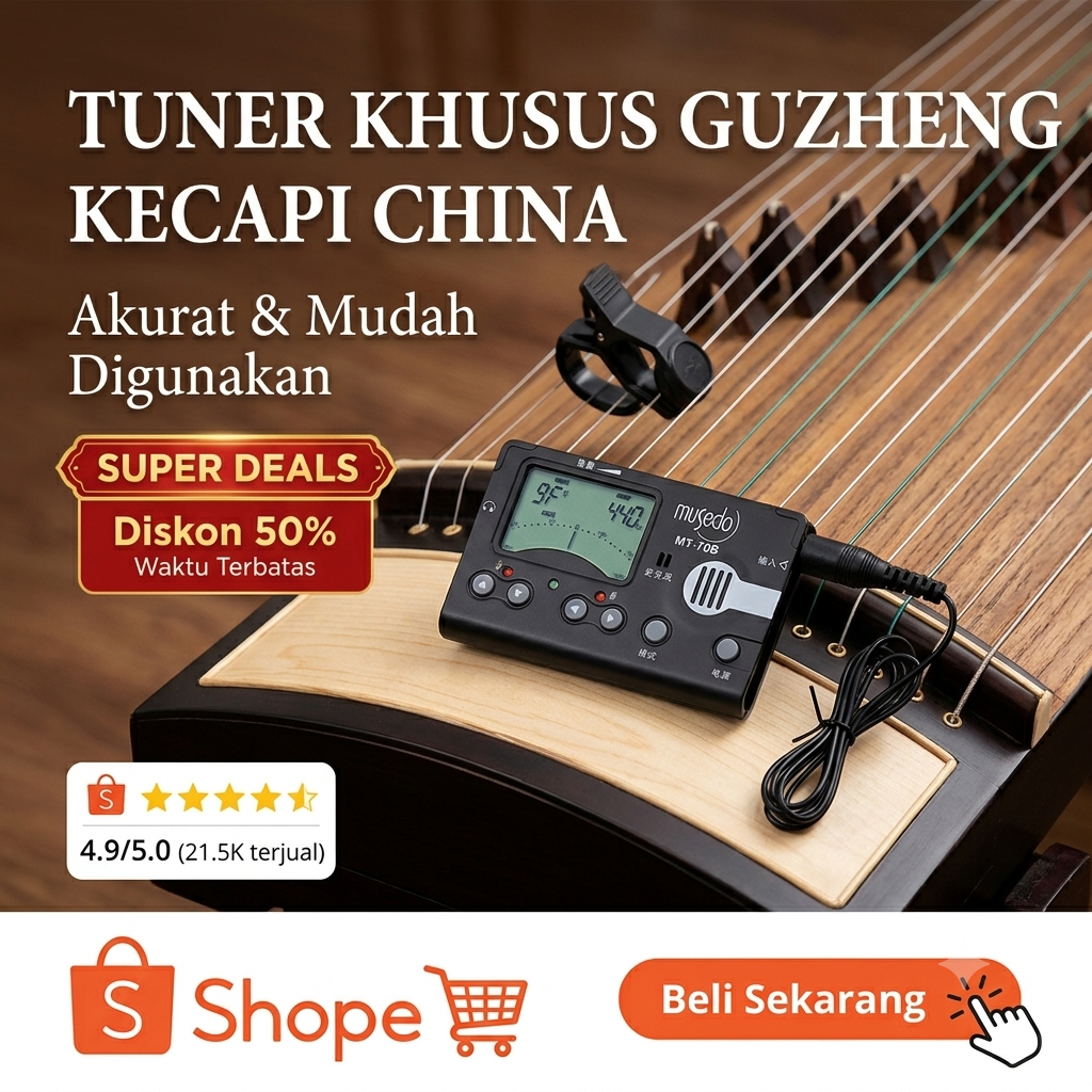 Tuner Guzheng Kecapi China Alat Penyetel Nada Guzheng Kecapi China