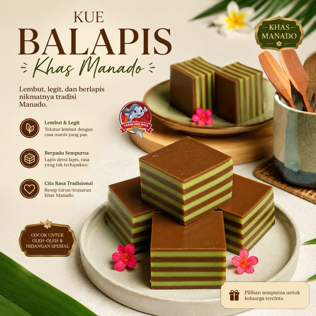 Balapis Potong Coklat Pandan