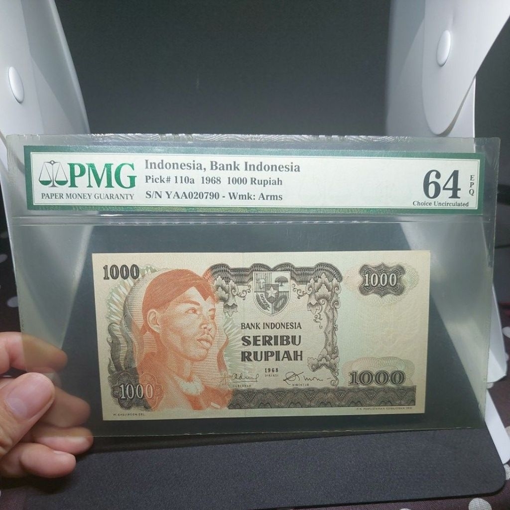 Numismatik UKI Rp 1000 Sudirman PMG 64 EPQ
