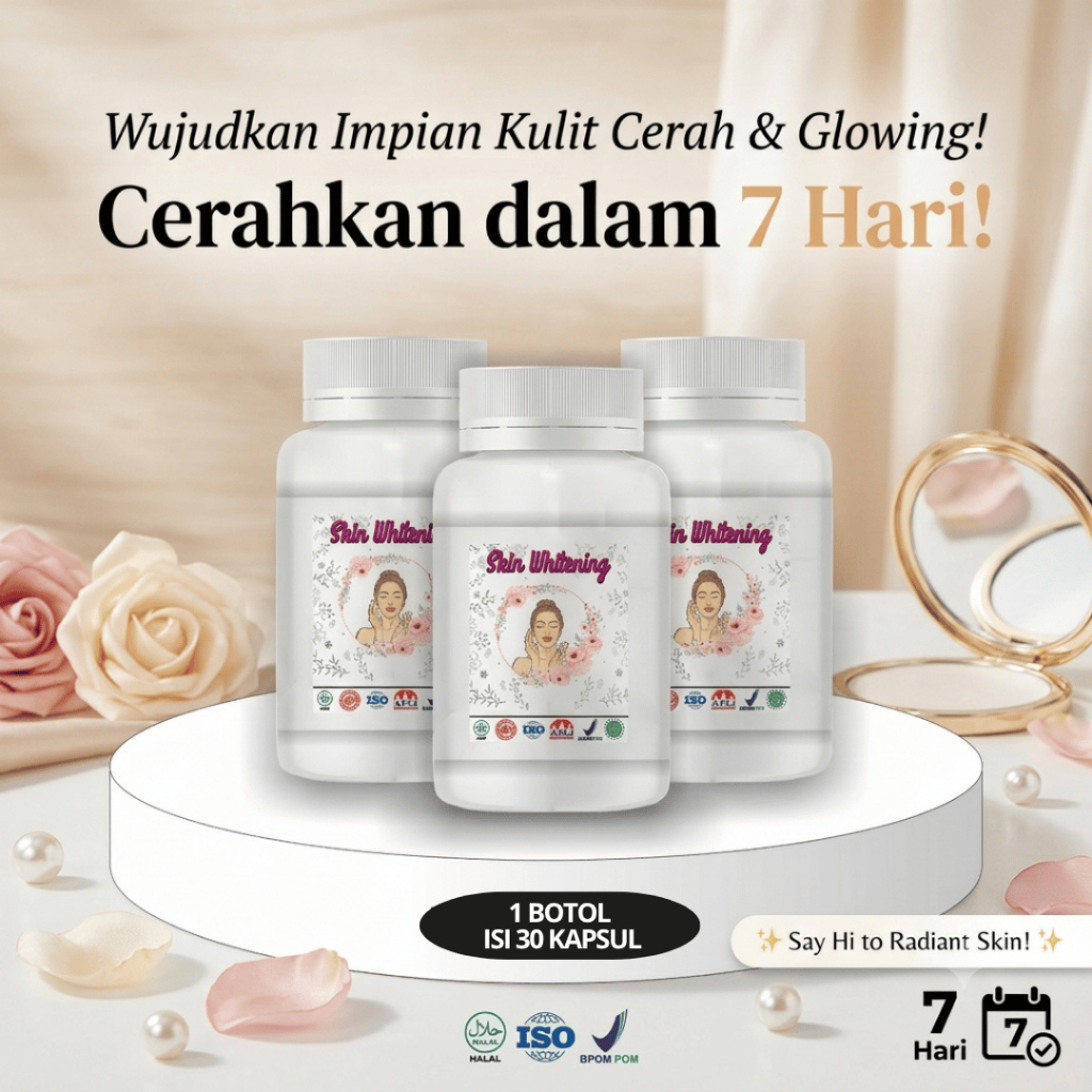 Skin Whitening Kapsul Pemutih Badan Cepat 7 Hari Permanen Bpom Halal Ori Pemutih Kulit Seluruh Tubuh