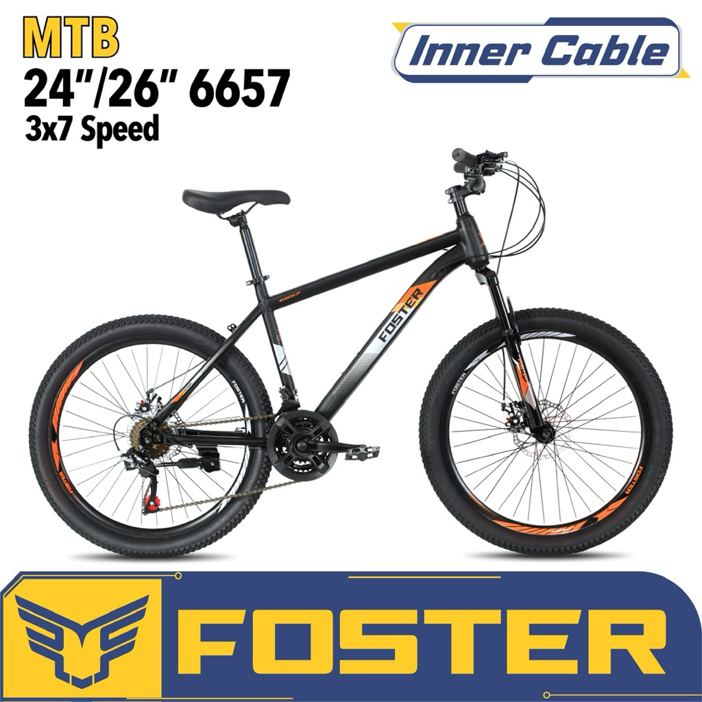 Sepeda Gunung 24 Inch MTB Foster 6657 (Rem Cakram) MURAH