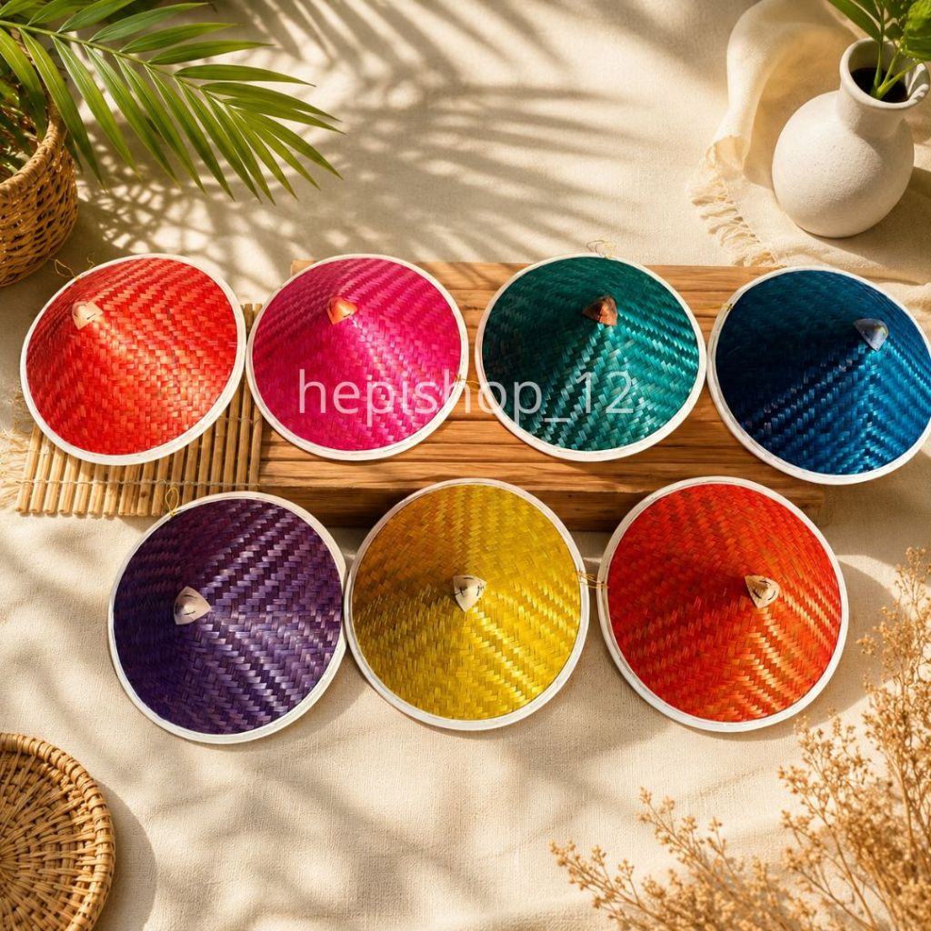 CAPING WARNA WARNI ANYAMAN BAMBU - CAPING ANAK WARNA - TOPI CAPING