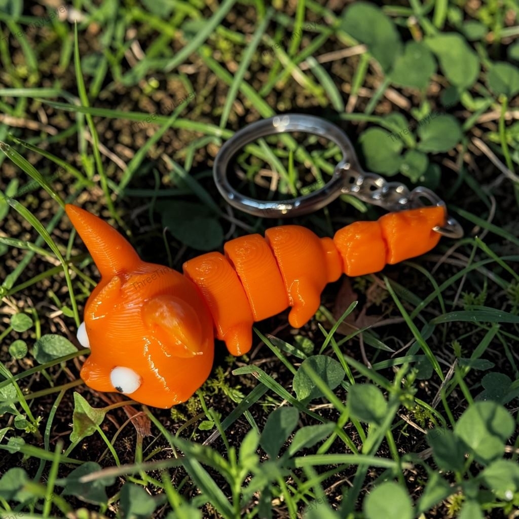 Articulated Rubah / Fox - 3D Printed Keychain