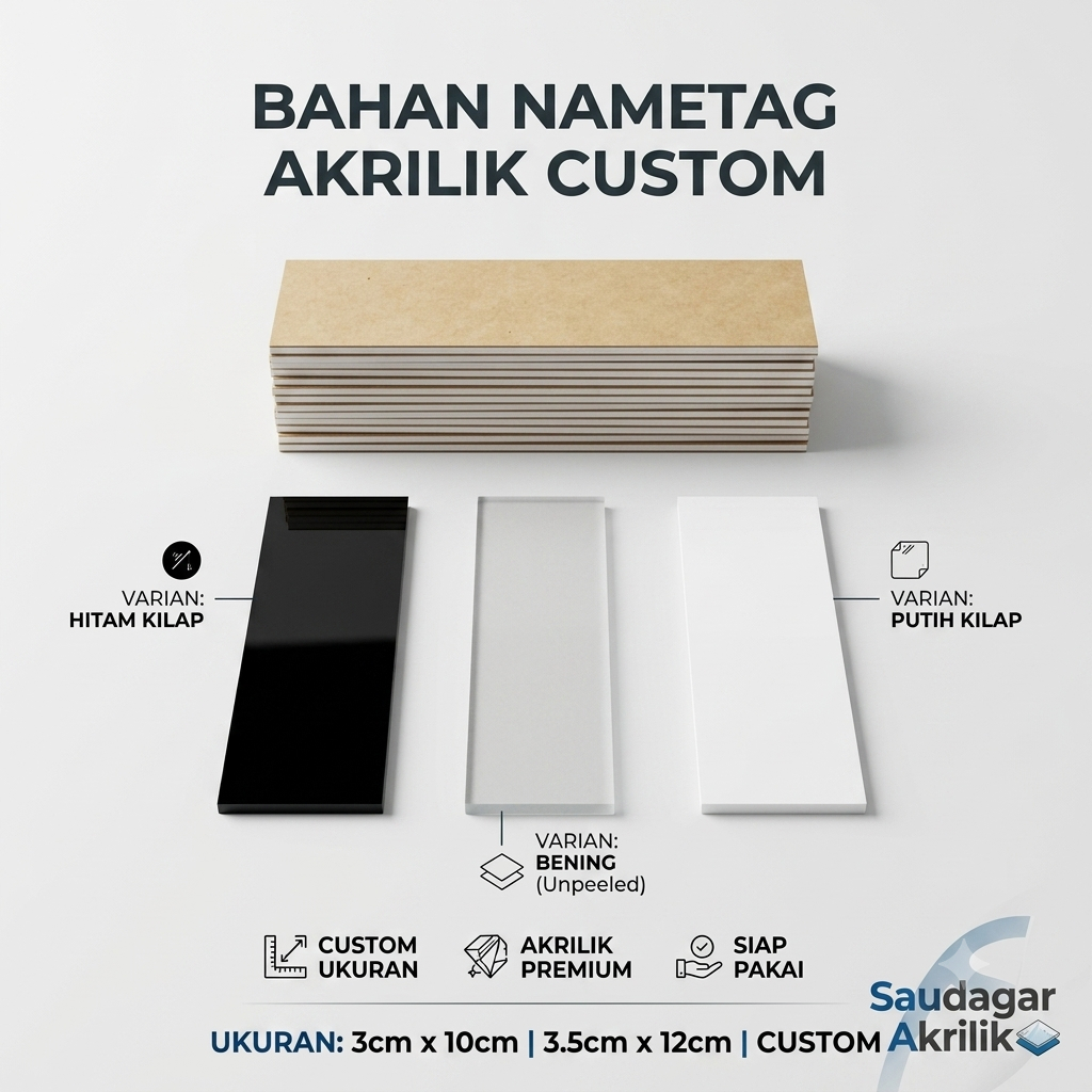 NAMA DADA AKRILIK / NAME TAG / BAHAN NAME TAG / BAHAN NAMA DADA
