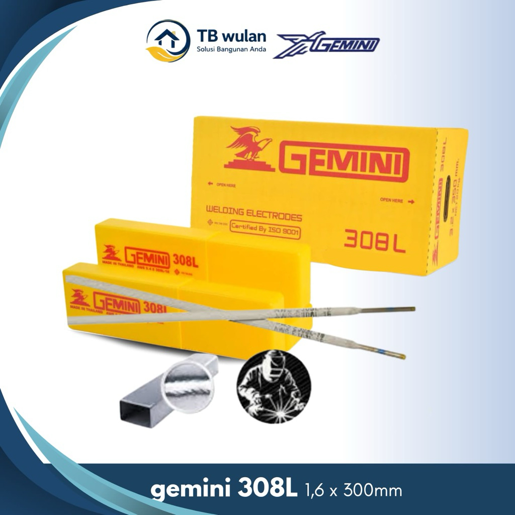 Elektroda Las GEMINI 308L AWS E308L-16 1.6 x 300 mm