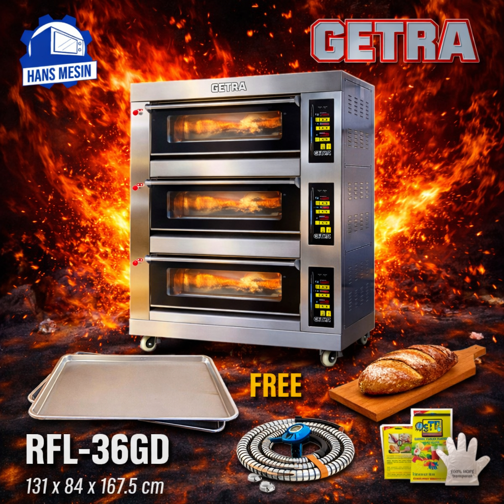 GETRA OVEN GAS 3 DECK 6 LOYANG / OVEN GAS GETRA RFL-36GD