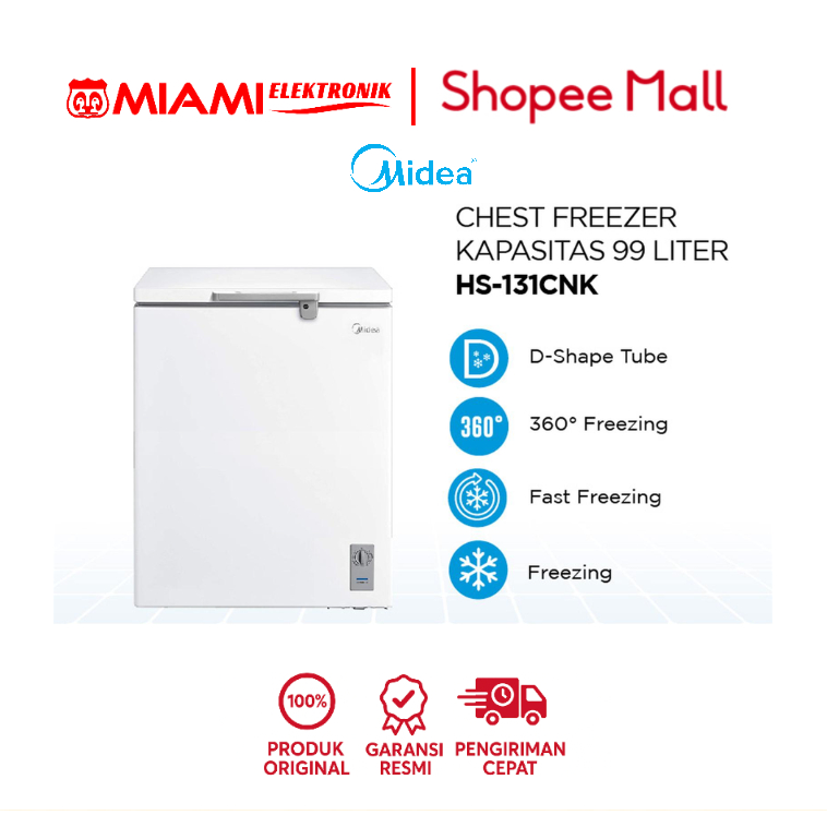 Midea HS-131CNK / HS131CNK Chest Freezer 100 Liter Freezer Box MIDEA