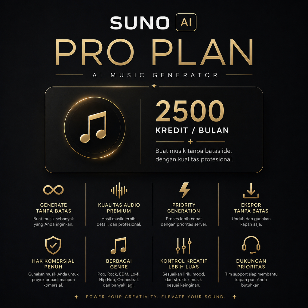 Suno AI Pro FULL 1 BULAN PRIVATE