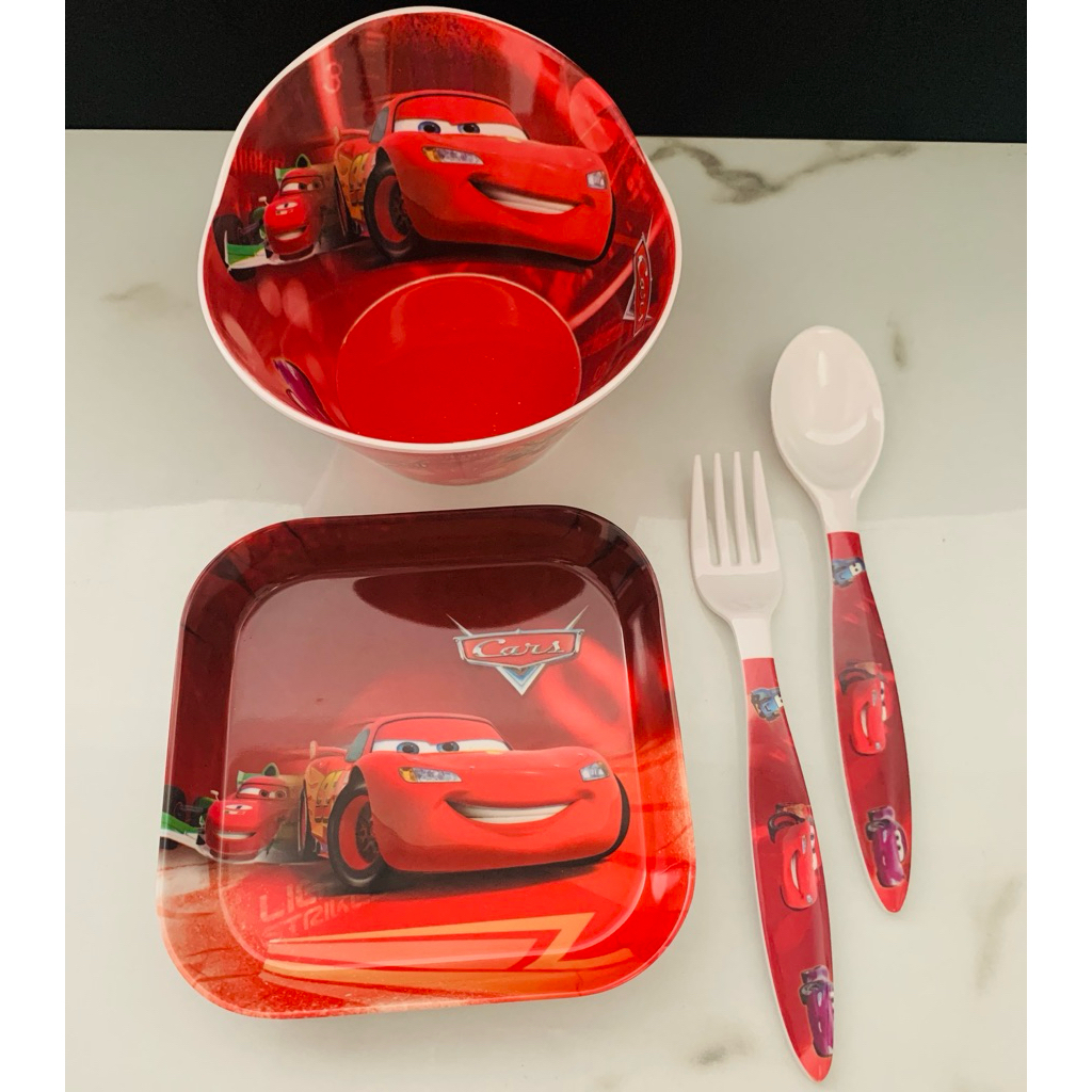 paket 3in1 mangkok melamine melamin karakter import mangkuk mickey hk spiderman frozen disney melody