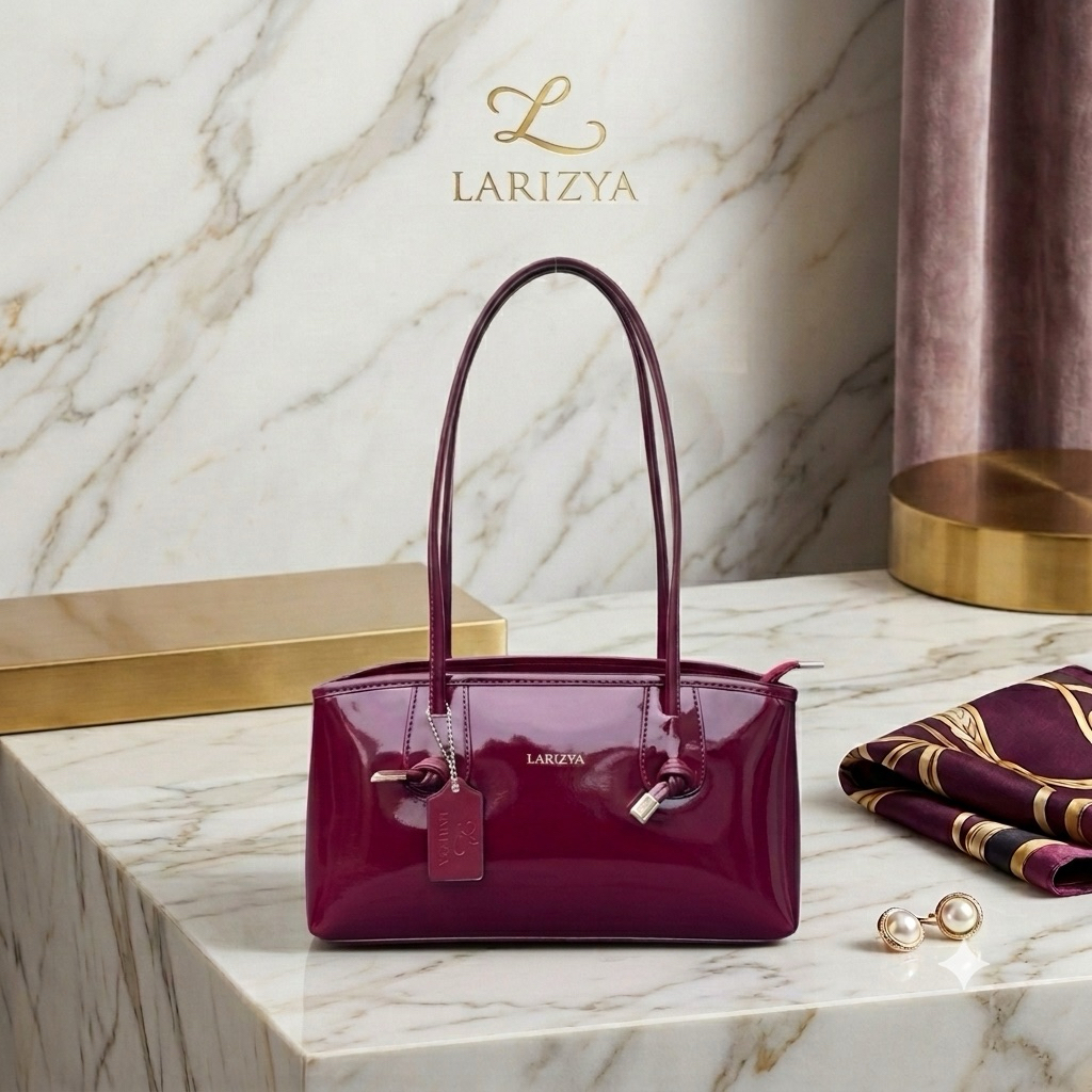 LARIZYA Adele Shoulder Tote Bag Wanita Kulit Pu Leather