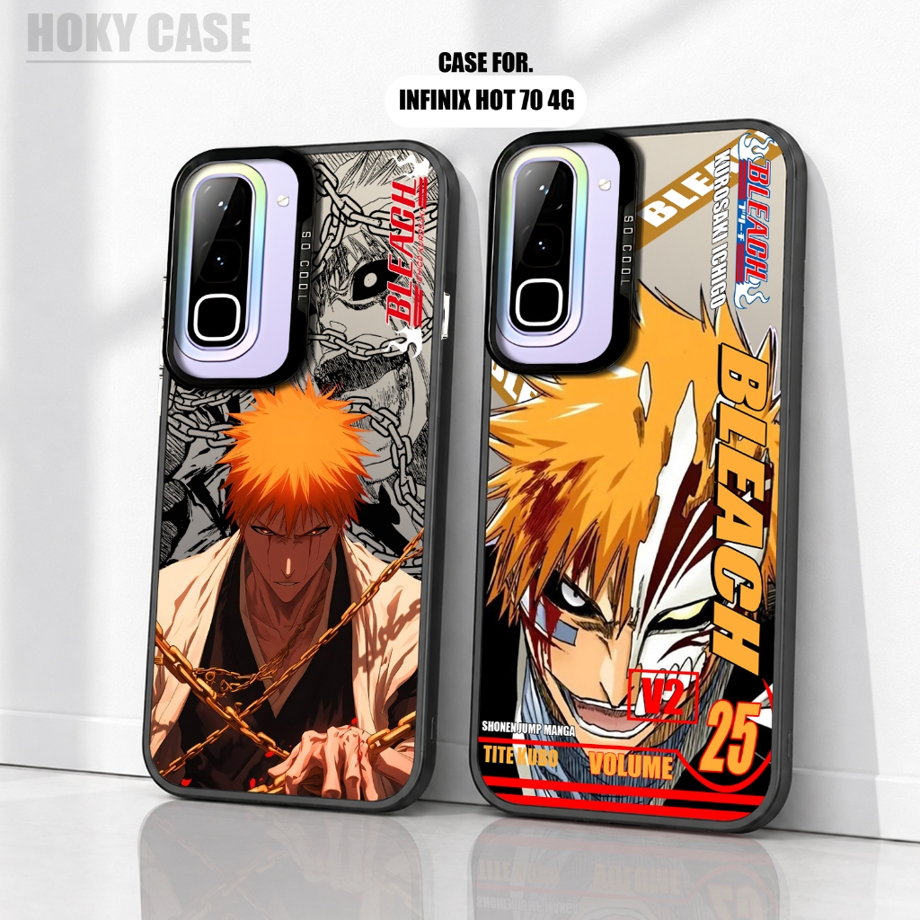 CASE INFINIX HOT 70 4G - Motif BLEACH - HYBRID IMD PLATE PREMIUM GLOSSY SO COOL - Softcase hp