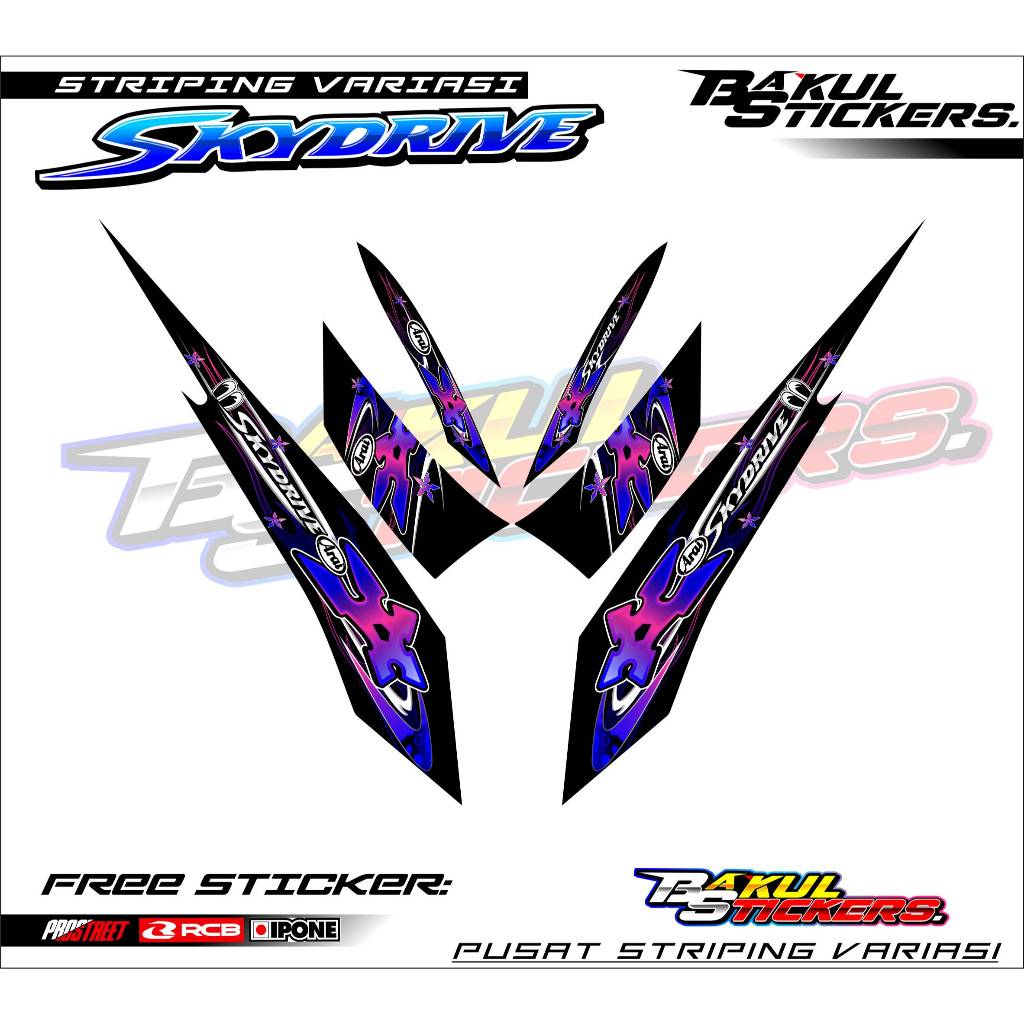 STRIPING VARIASI SUZUKI SKYDRIVE - ARAI SURIKEN / STICKER LIST VARIASI MOTOR SUZUKI SKYDRIVE