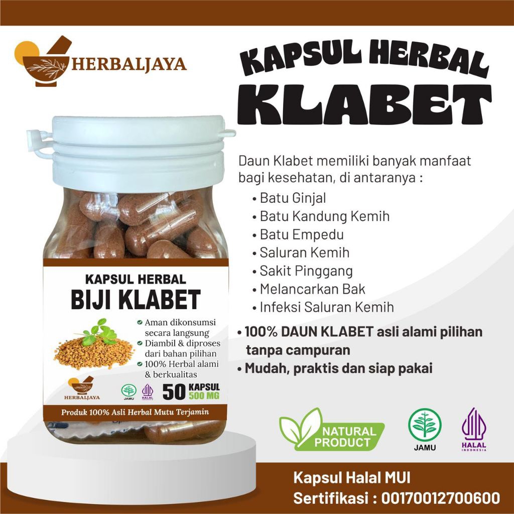 HERBAL JAYA - Kapsul Herbal KLABET isi 50 KAPSUL