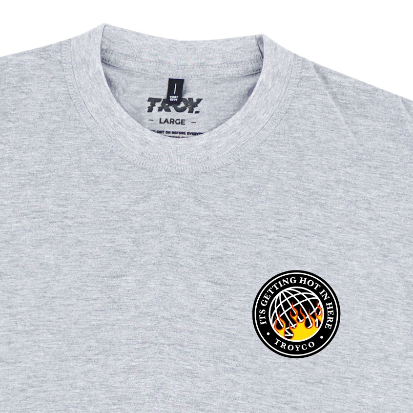 Troy Company T-shirt Grey Misty Getting Hot - Kaos Pria Lengan Pendek Abu Misty MTD 3657