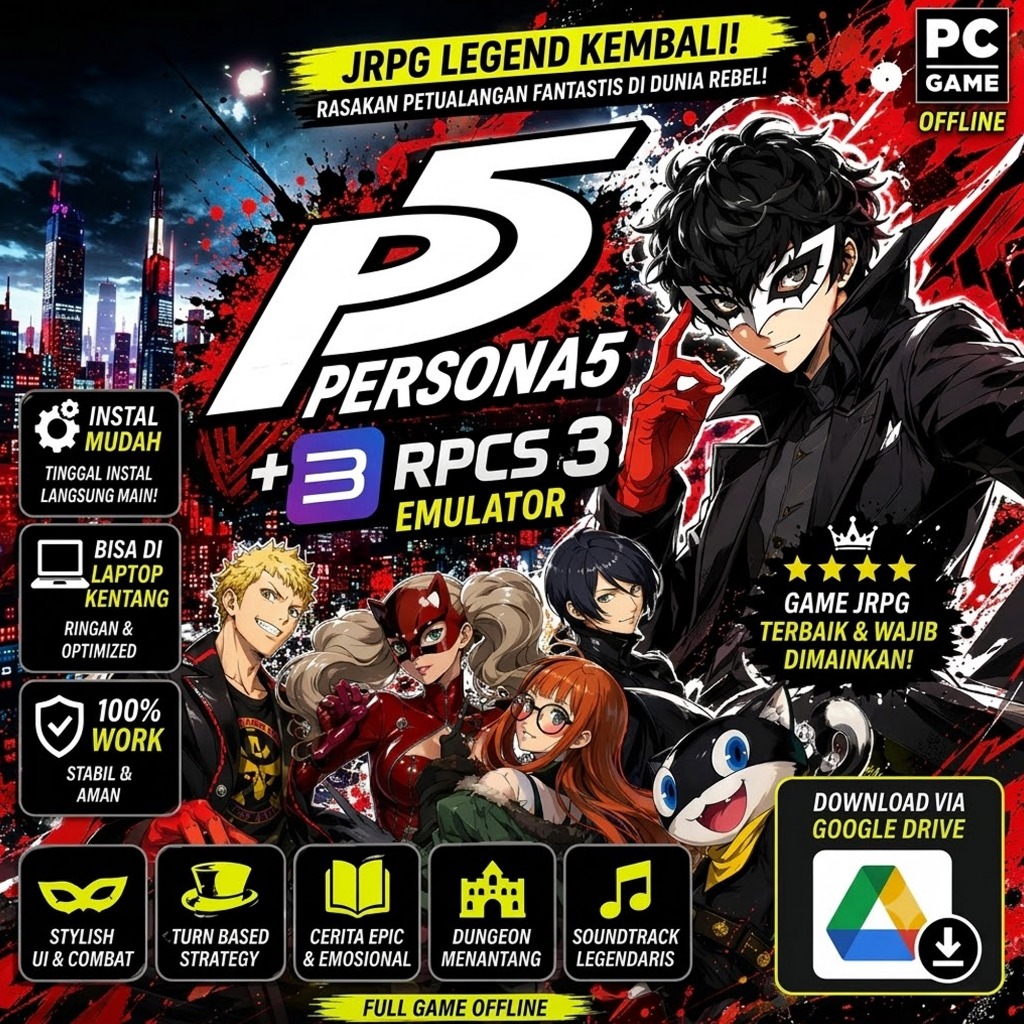 (RDP) PERSONA 5 + RPCS 3 EMULATOR - GAME PC RAJA DIGITAL PRO