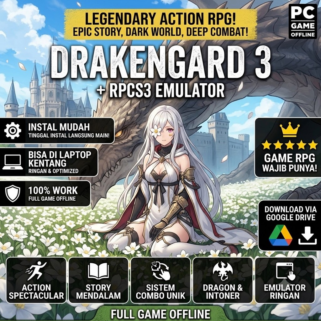 (RDP) DRAKENGARD 3 + RPCS 3 EMULATOR - PC GAME RAJA DIGITAL PRO