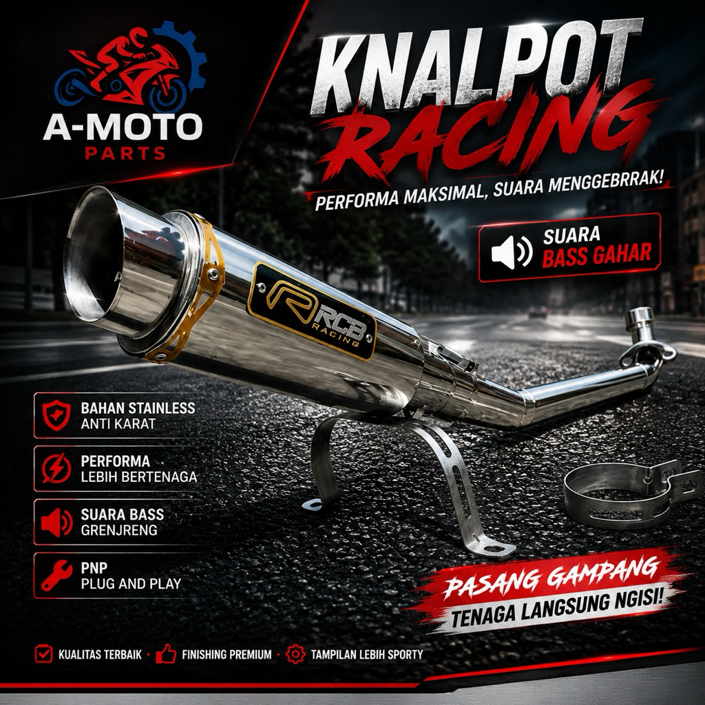 Knalpot Racing RCB Satria Fu Jupiter MX New 135 / MX Old / MX King Knalpot RCB Satriya Fu Jupiter MX