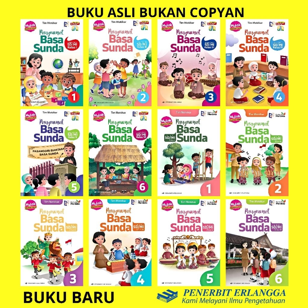 PANGRUMAT BASA SUNDA GWP ERLANGGA KELAS 1 2 3 4 5 6 SD/MI PM KURIKULUM MERDEKA - BUKU ORIGINAL PEMBE