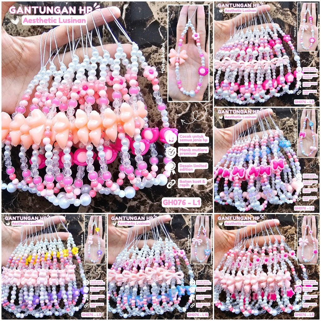 (12 pcs) Gantungan Hp Phone Strap Gantungan Tas Bag Charm Gantungan Kunci Keychain Barang Grosir Aks